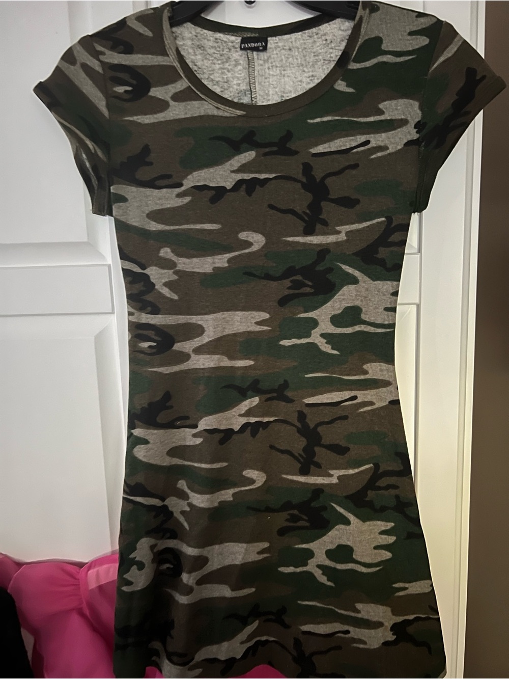 $10Gift💕SuperSexy cute Camo mini flare Dress -Green,Olive, black accent